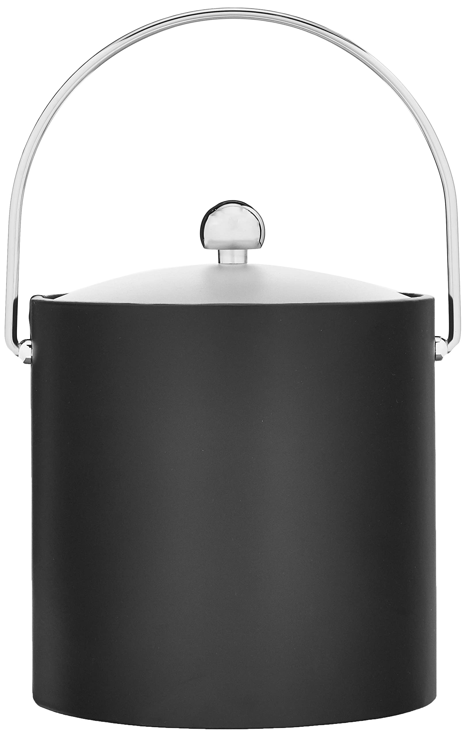 Kraftware Bartenders Choice Fun Colors Collection Ice Bucket 3-Quart, Black, Double Wall Construction, Keep Ice Perfectly Chille